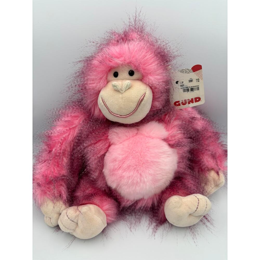 Gund Fab Pals Ramona Pink Gorilla Plush Stuffed Animal NWT